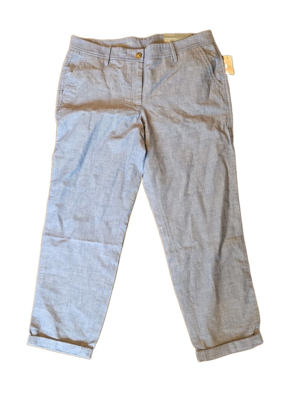 Nwt Msrp $89 Talbots Relaxed Chino Blue Dress Pants Sz 8 Womens Business Casual